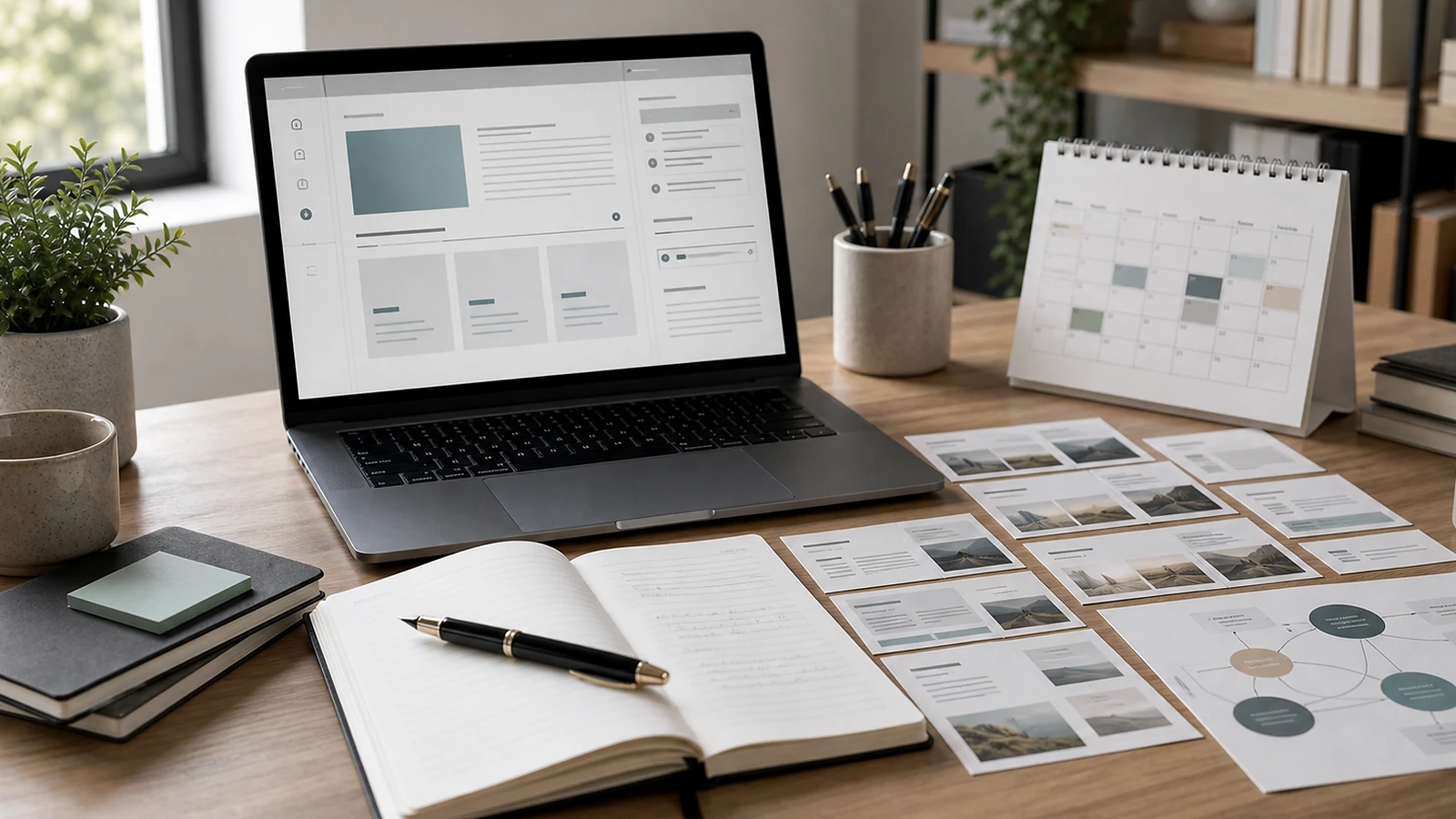 Bloc visuel premium illustrant agence web IA dans une méthode de projet web