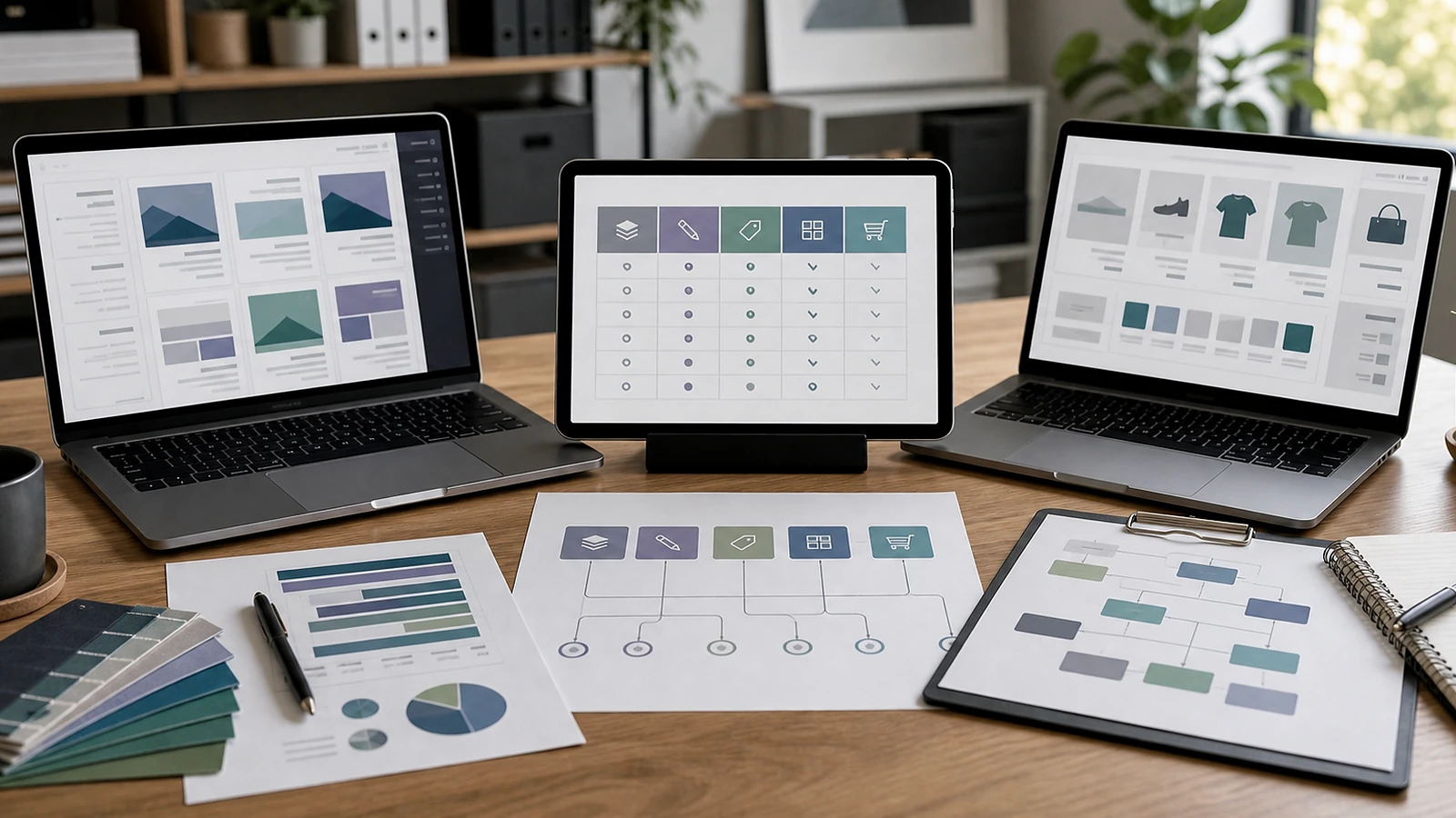 Bloc visuel premium illustrant audit site web IA dans une méthode de projet web