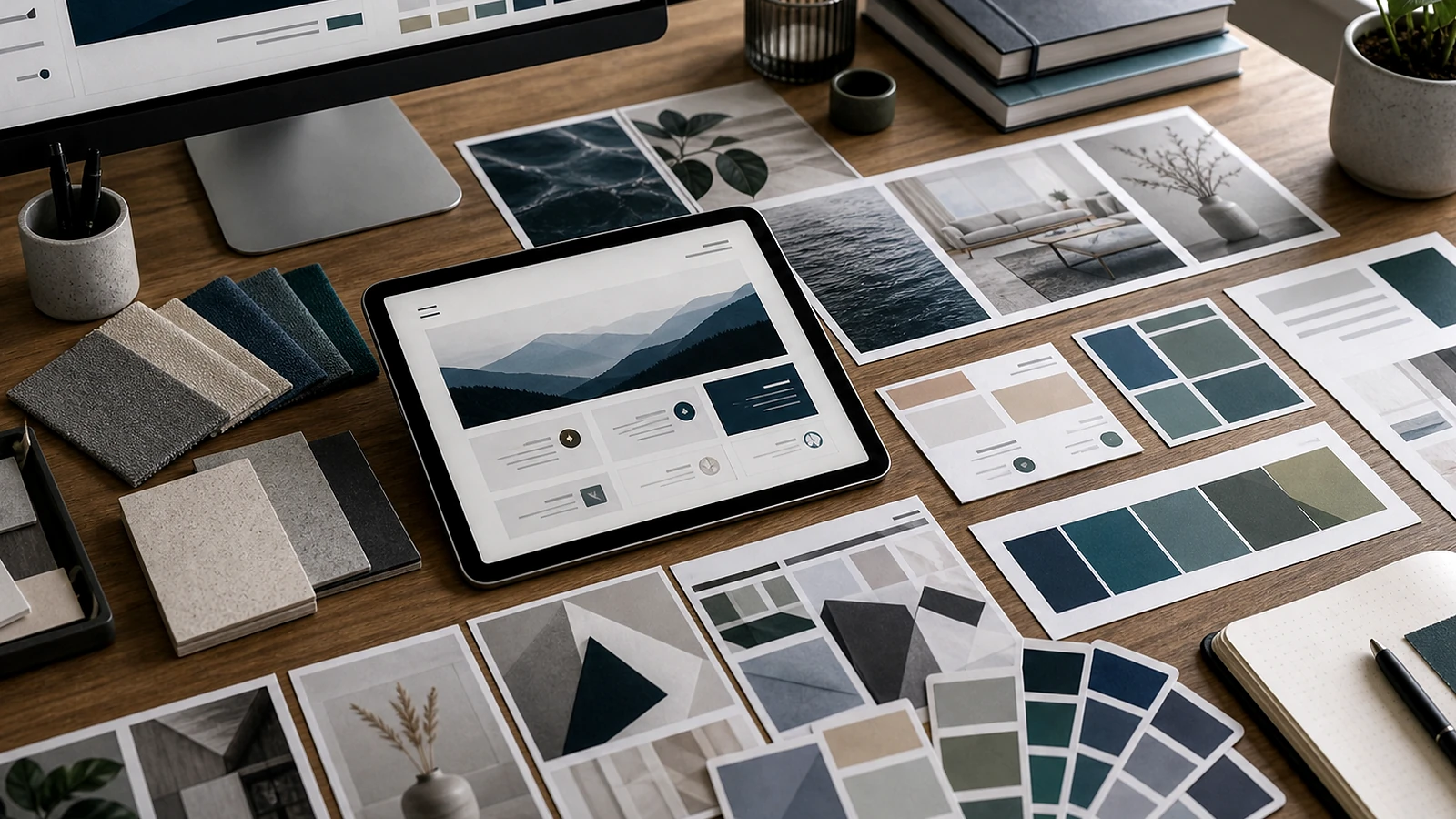 Photo premium réaliste illustrant IA générative design web sans personne visible