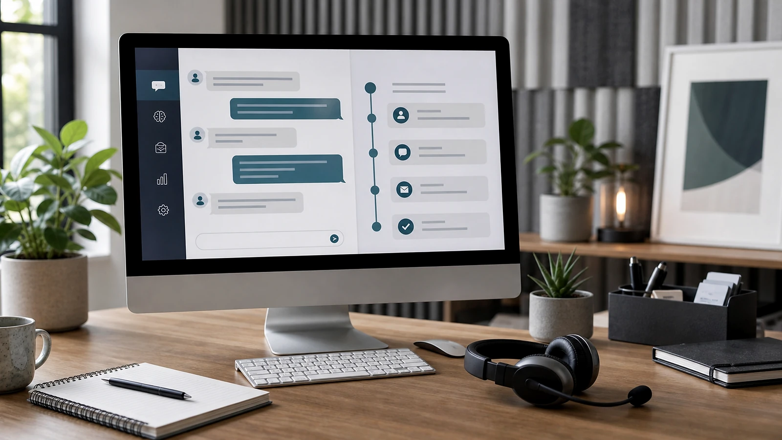 Bloc visuel premium illustrant IA WordPress dans une méthode de projet web
