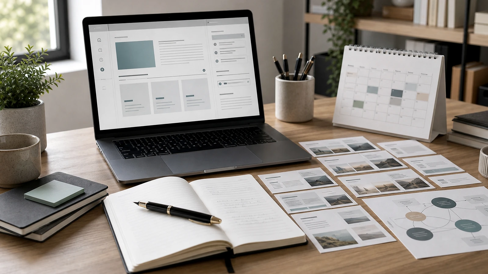 Bloc visuel premium illustrant refonte WordPress IA dans une méthode de projet web