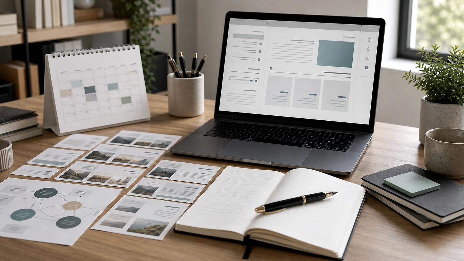 Bloc visuel premium illustrant SEO e-commerce IA dans une méthode de projet web