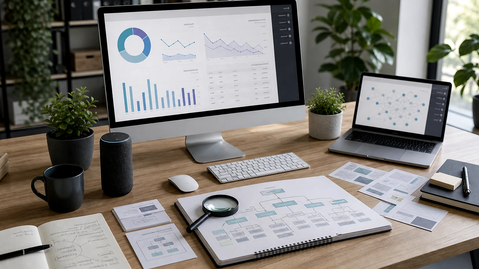 Bloc visuel premium illustrant stratégie digitale IA PME dans une méthode de projet web