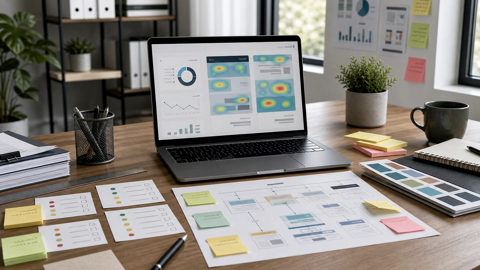 Bloc visuel premium illustrant UX design IA dans une méthode de projet web