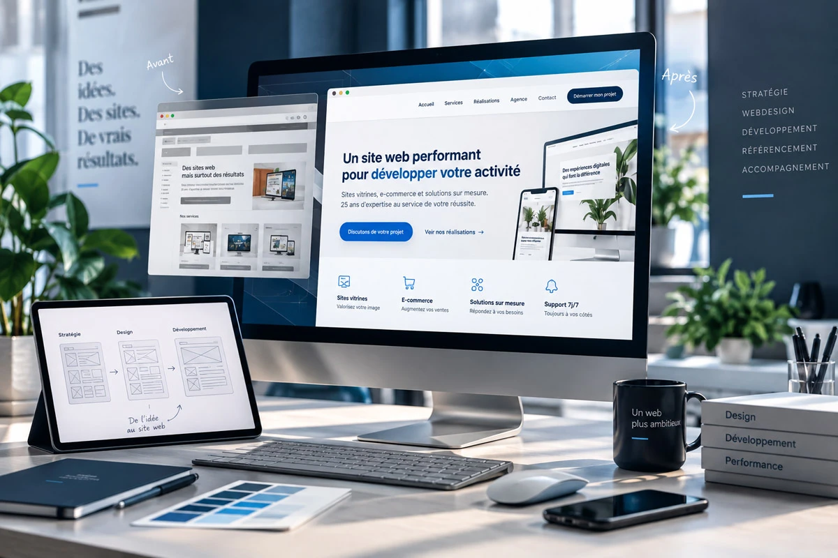 Refonte webdesign avant après avec approche UX UI
